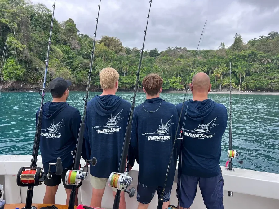 The Vuelto Loco crew on deck at Marina Pez Vela